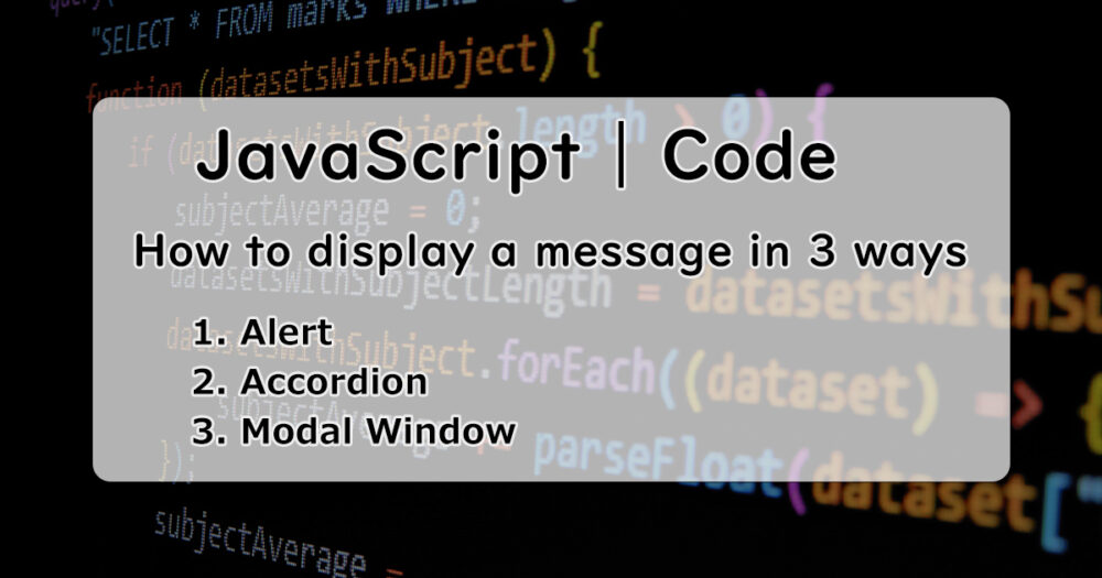 How to display a message with JavaScript